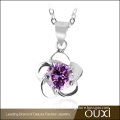 Fashion Female Jewelry Design OUXI 925 Silver Flower Pendant